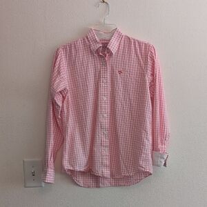 2/$20 Castaway Pink Checkered Button Down Shirt
